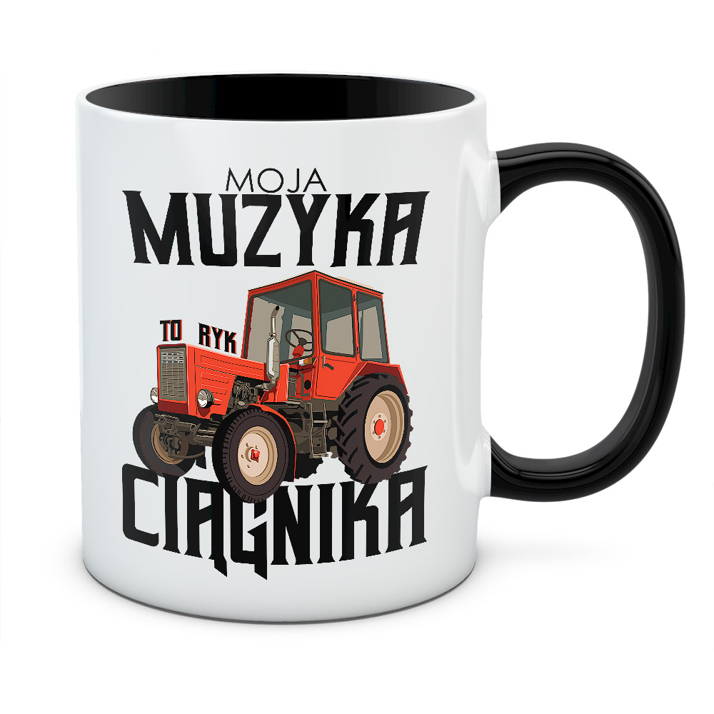 Kubek z nadrukiem MOJA MUZYKA TO RYK CIĄGNIKA 02