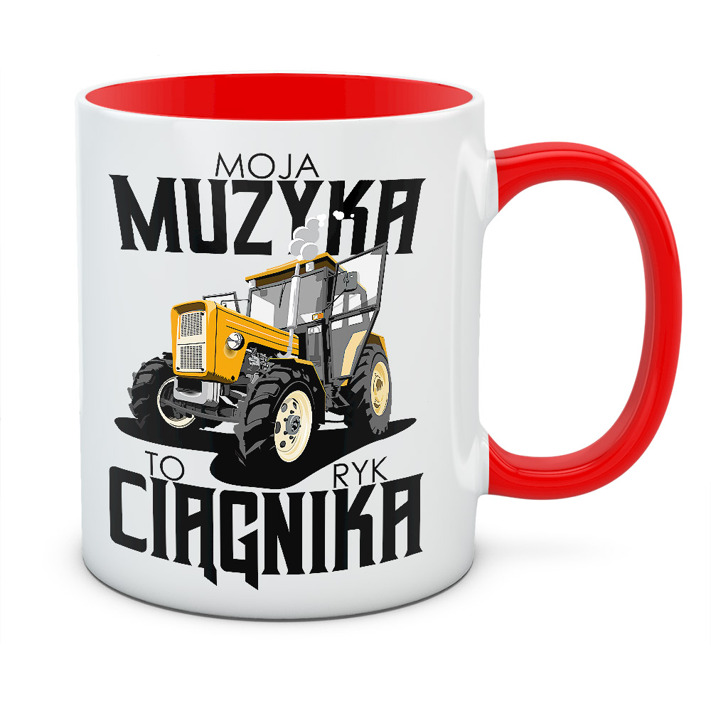 Kubek z nadrukiem MOJA MUZYKA TO RYK CIĄGNIKA 01