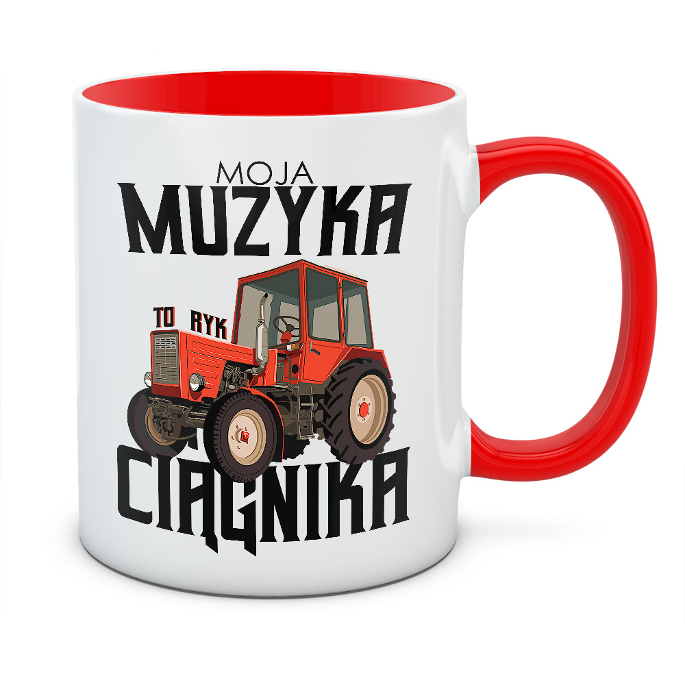 Kubek z nadrukiem MOJA MUZYKA TO RYK CIĄGNIKA 02