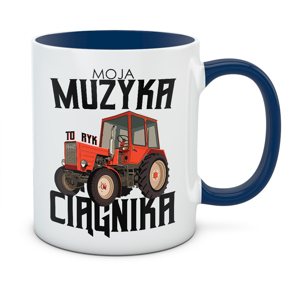 Kubek z nadrukiem MOJA MUZYKA TO RYK CIĄGNIKA 02