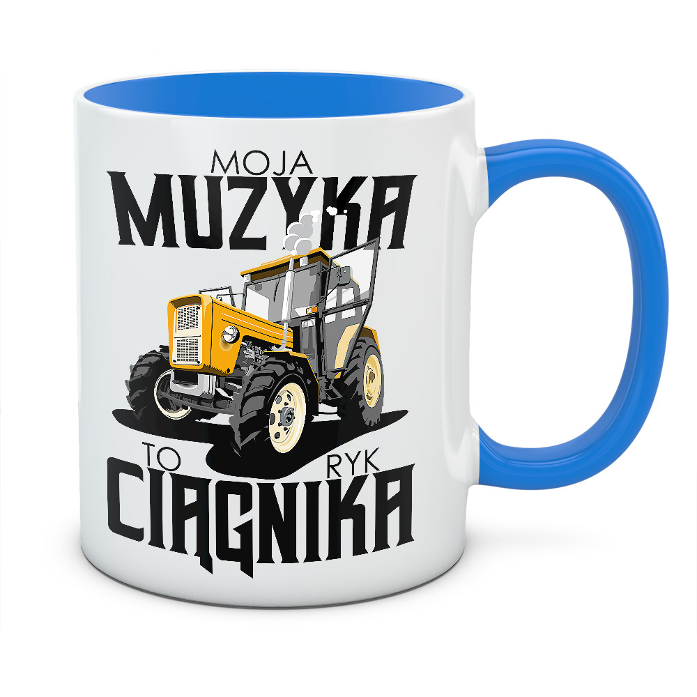 Kubek z nadrukiem MOJA MUZYKA TO RYK CIĄGNIKA 01