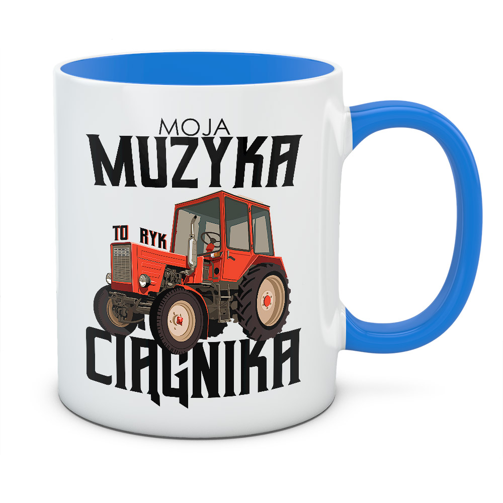 Kubek z nadrukiem MOJA MUZYKA TO RYK CIĄGNIKA 02