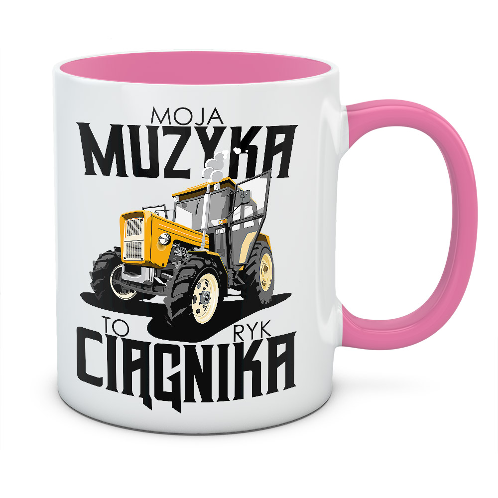 Kubek z nadrukiem MOJA MUZYKA TO RYK CIĄGNIKA 01