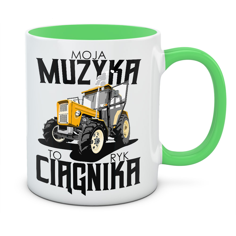 Kubek z nadrukiem MOJA MUZYKA TO RYK CIĄGNIKA 01