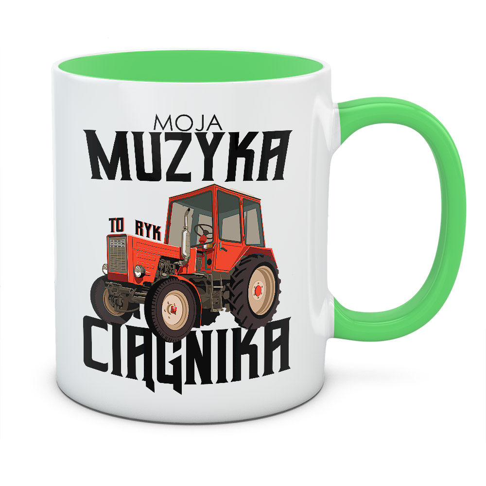 Kubek z nadrukiem MOJA MUZYKA TO RYK CIĄGNIKA 02