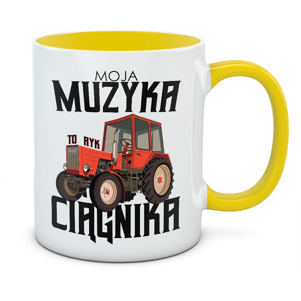 Kubek z nadrukiem MOJA MUZYKA TO RYK CIĄGNIKA 02
