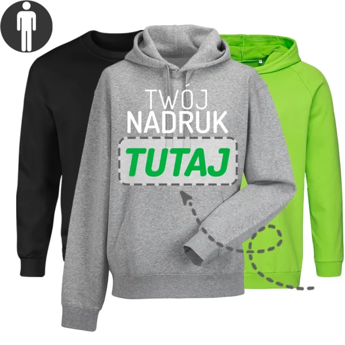 bluzy męskie z własnym nadrukiem, główna grafika