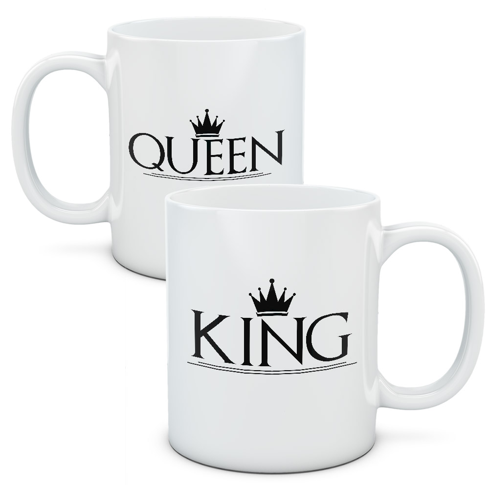 Kubki dla par, zakochanych, zestaw King Queen 3