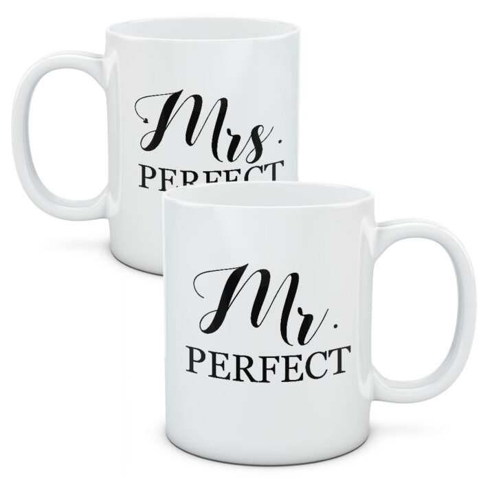 Kubki dla par, zakochanych, zestaw Mr & Mrs Perfect