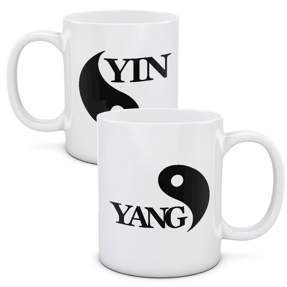 Kubki dla par, zakochanych, zestaw Yin Yang