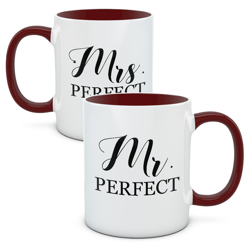 Kubki dla par, zakochanych, zestaw Mr & Mrs Perfect