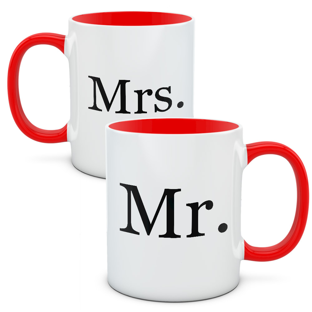 Kubki dla par, zakochanych, zestaw Mr & Mrs