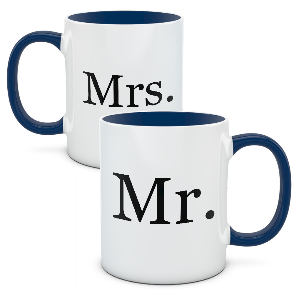 Kubki dla par, zakochanych, zestaw Mr & Mrs