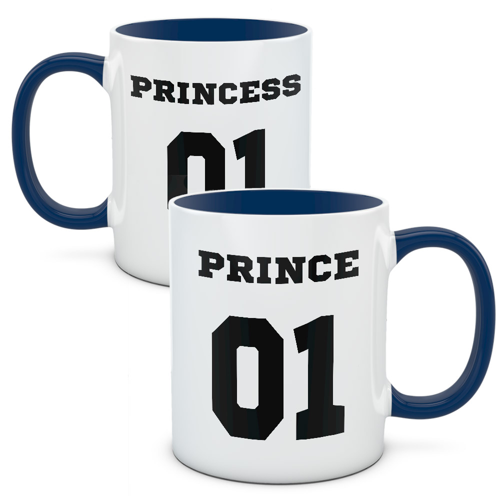 Kubki dla par, zakochanych, zestaw Prince & Princess
