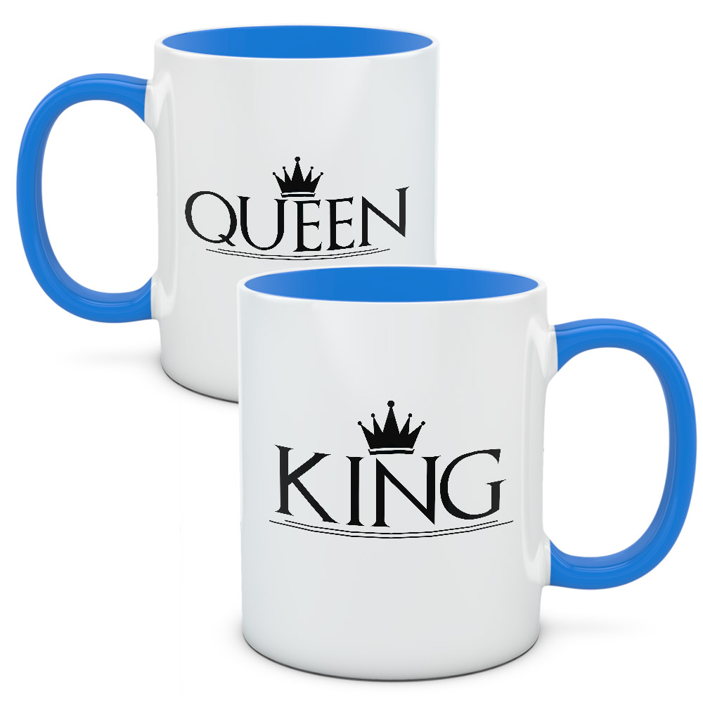 Kubki dla par, zakochanych, zestaw King Queen 3