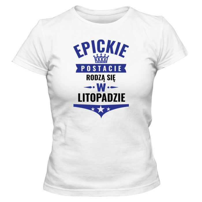 Koszulka damska na urodziny Epickie postacie, biała