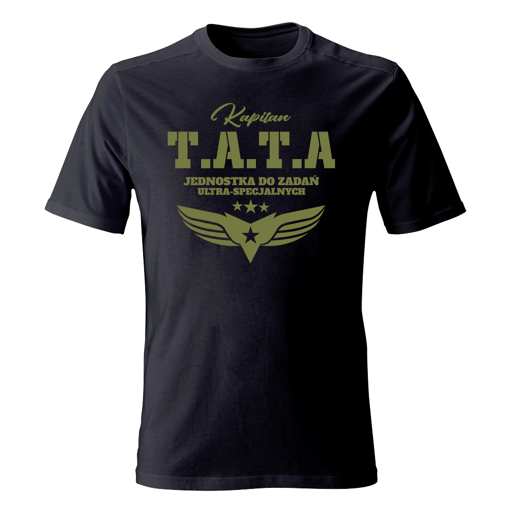 Koszulka męska TATA Jednostka do zadań specjalnych, czarna