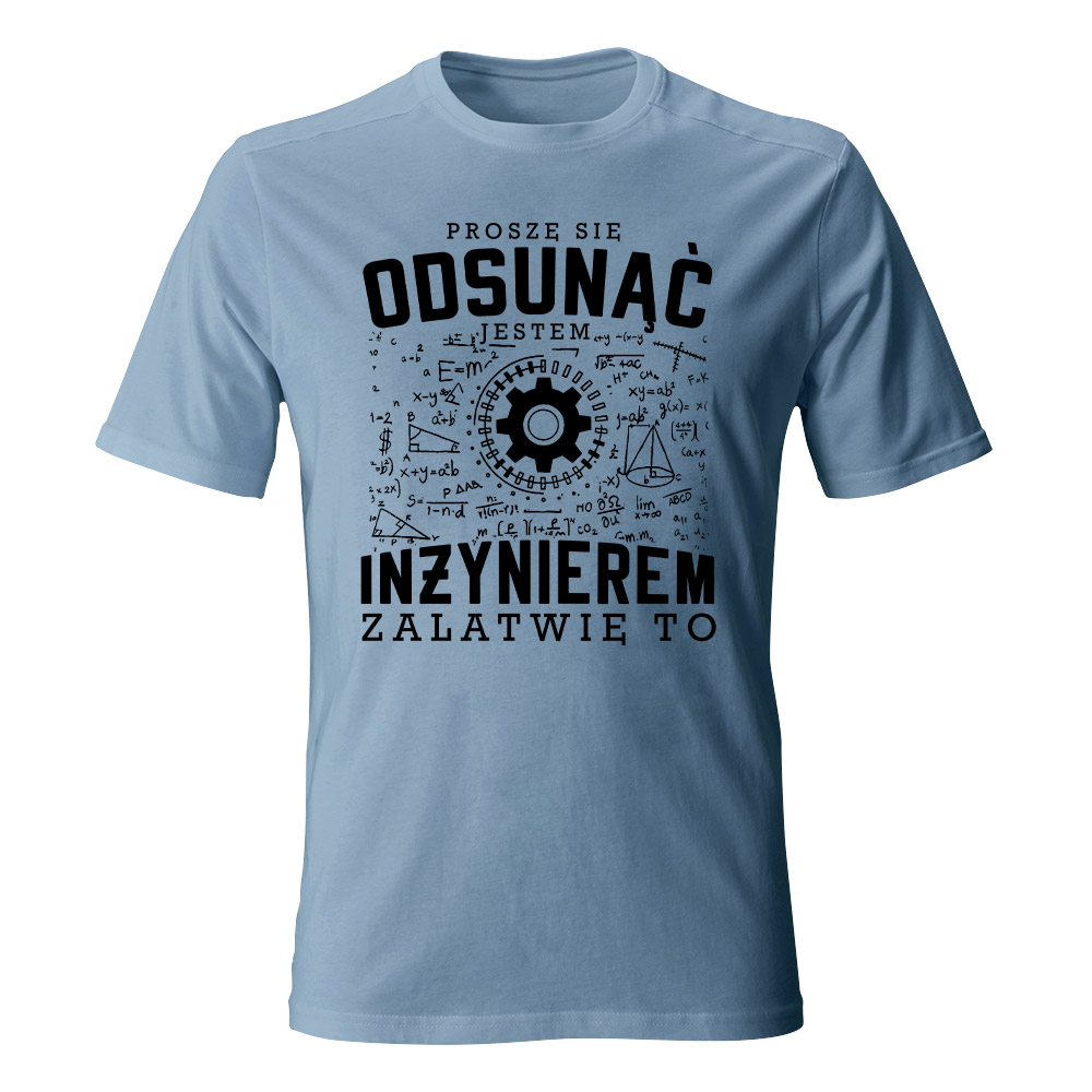 Koszulka męska Jestem inżynierem, załatwię to, jasnoniebieska