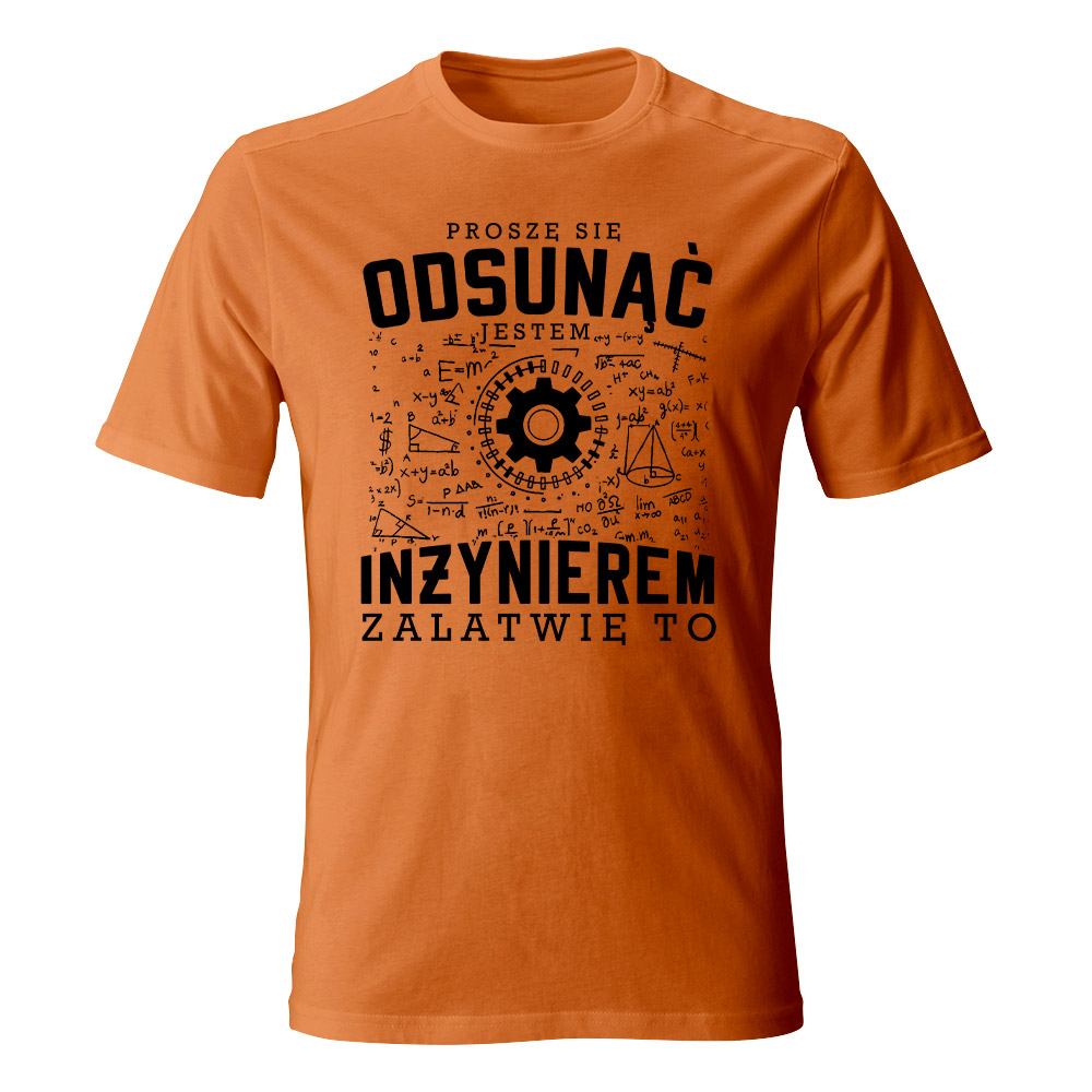 Koszulka męska Jestem inżynierem, załatwię to, pomarańczowa