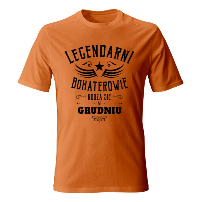 Koszulka męska na urodziny Legendarni bohaterowie, pomarańczowa