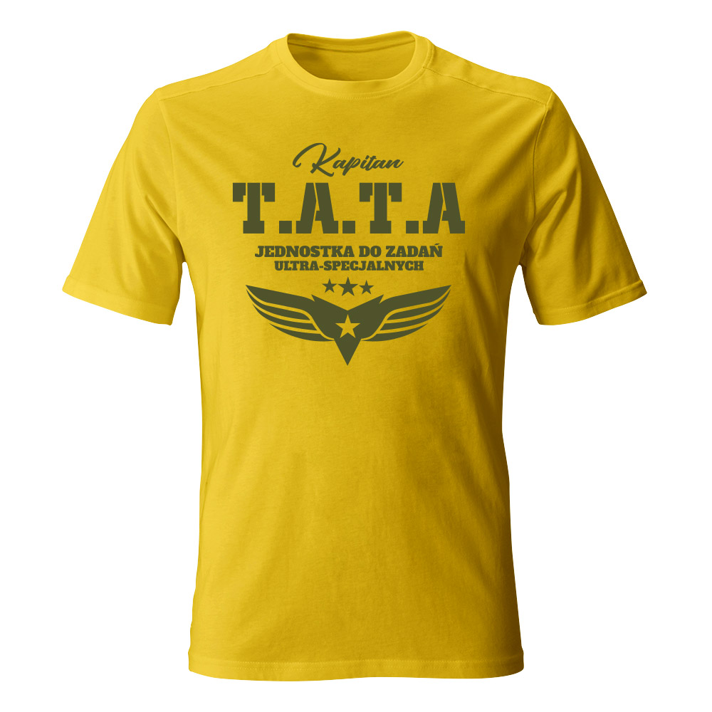 Koszulka męska TATA Jednostka do zadań specjalnych, żółta