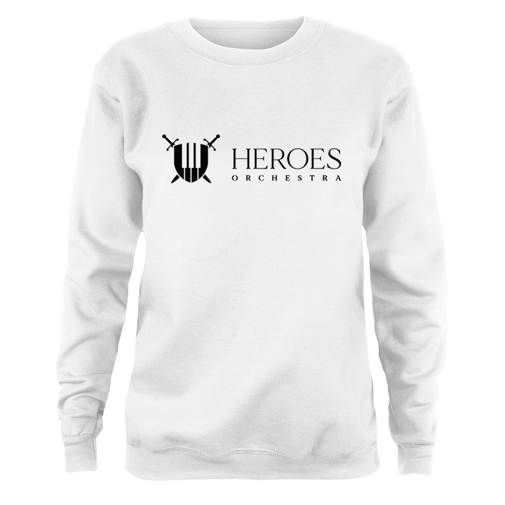 Bluza damska z nadrukiem Heroes Orchestra 2023, kolor biały