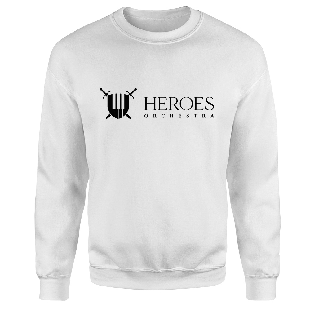 Bluza męska z nadrukiem Heroes Orchestra 2023, kolor biały