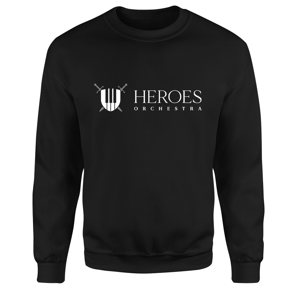 Bluza męska z nadrukiem Heroes Orchestra 2023, kolor czarny