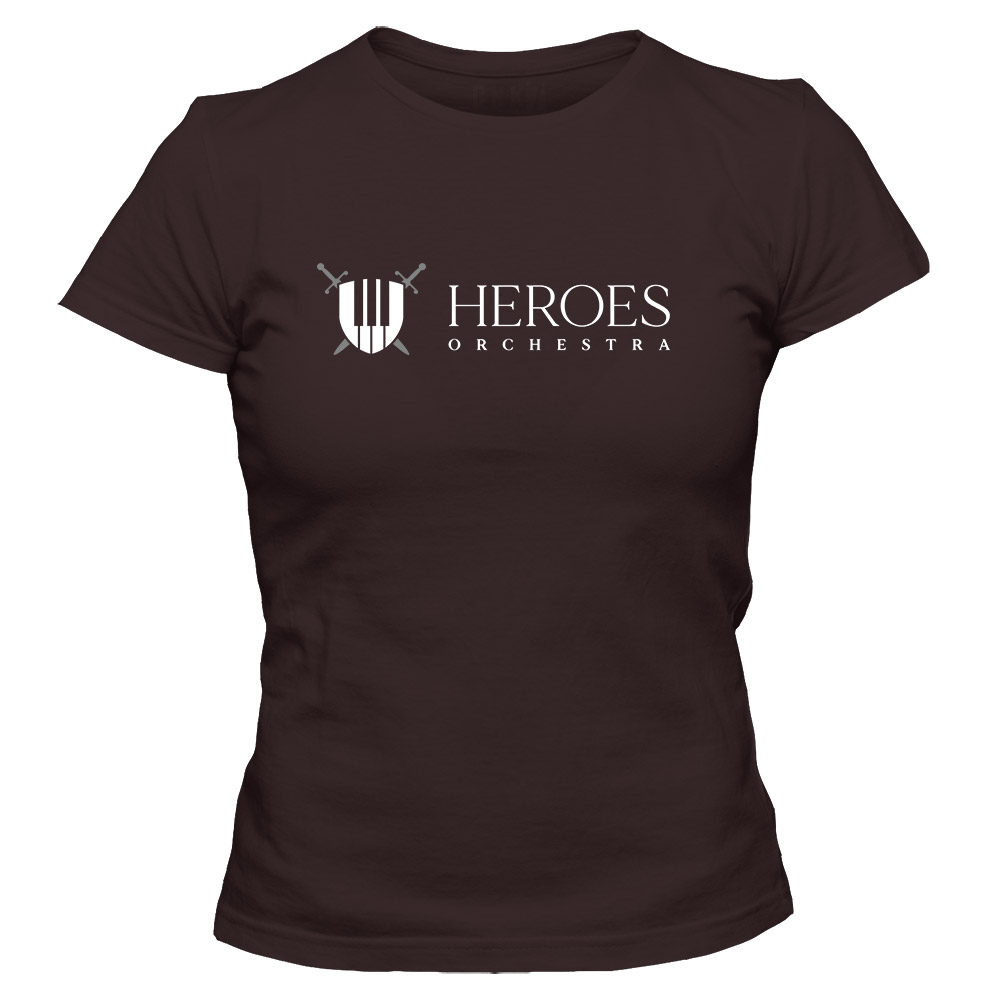 Koszulka damska Heroes Orchestra 2023, kolor czekoladowy
