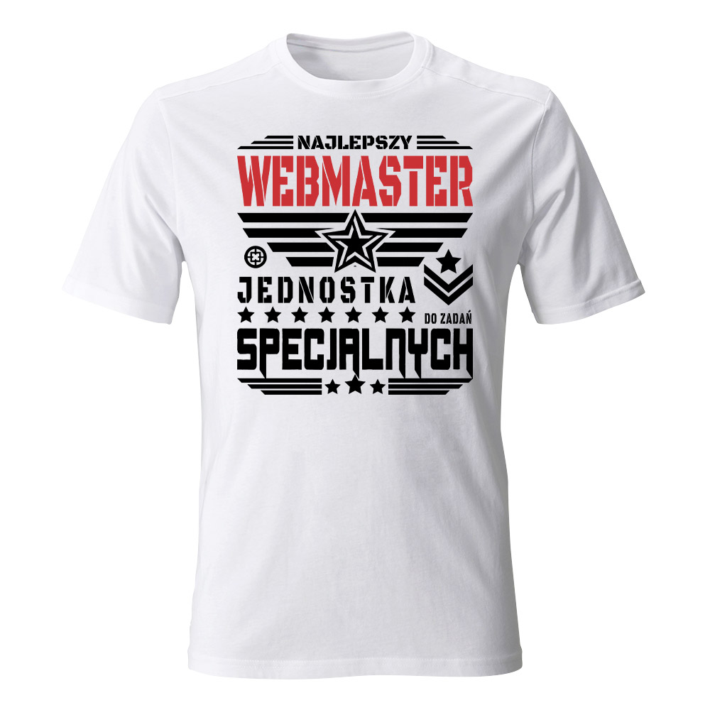 Koszulka męska Najlepszy webmaster, kolor biały