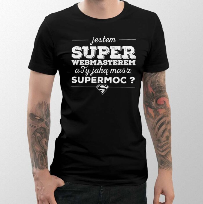 Koszulka męska Jestem super webmasterem, kolor biały