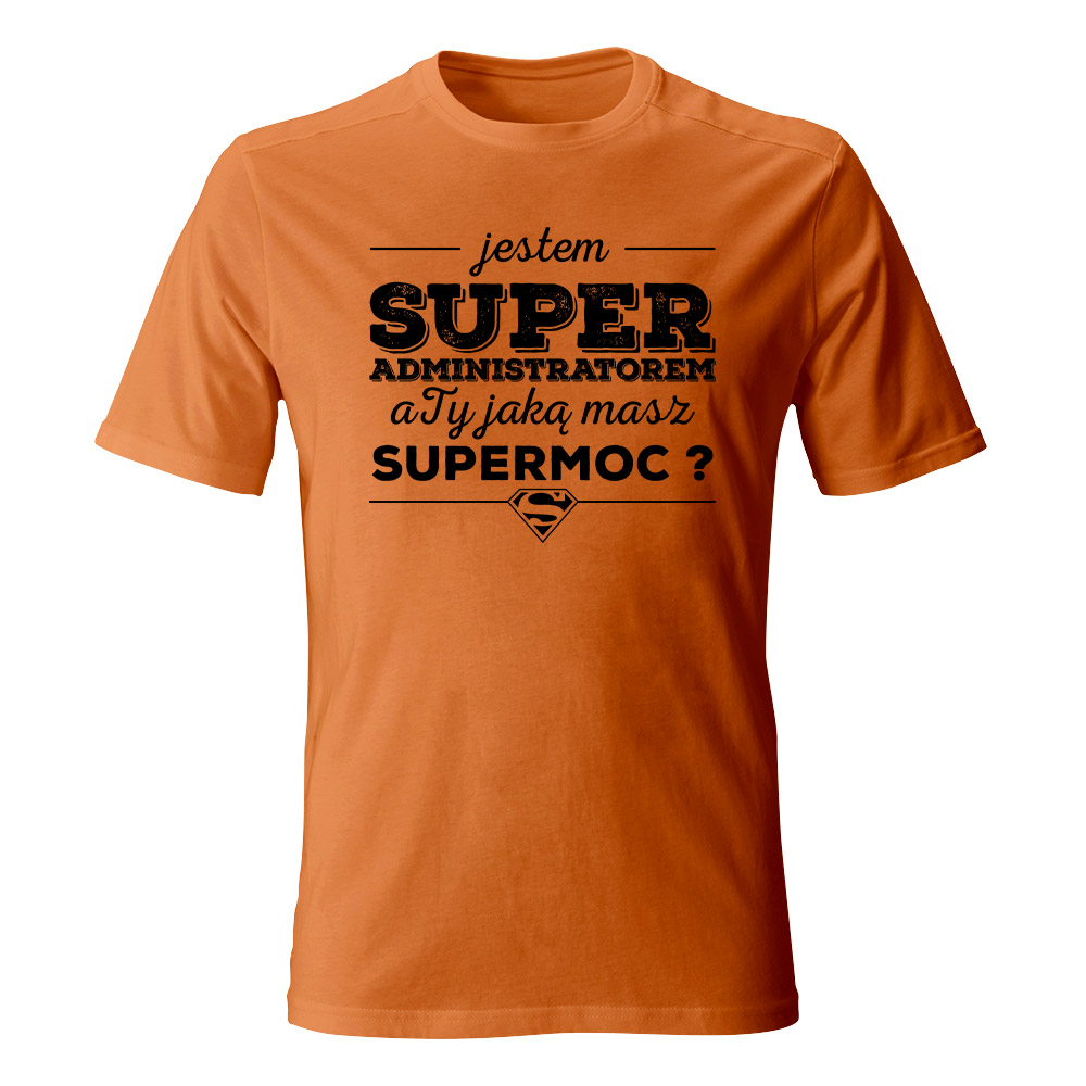 Koszulka męska Jestem super administratorem, kolor pomarańczowy