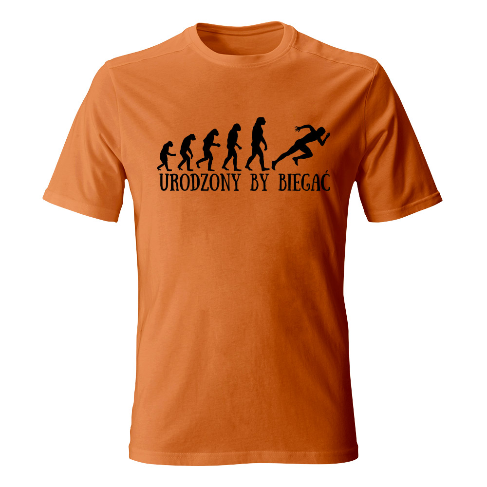 Koszulka męska Urodzony by biegać, kolor pomarańczowy