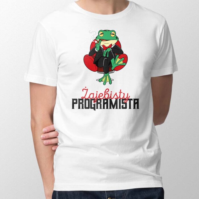 Koszulka męska Żajebisty programista, kolor biały