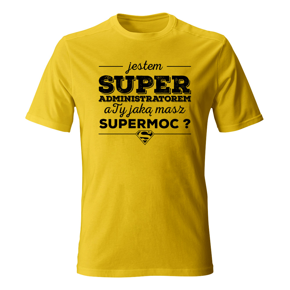 Koszulka męska Jestem super administratorem, kolor żółty
