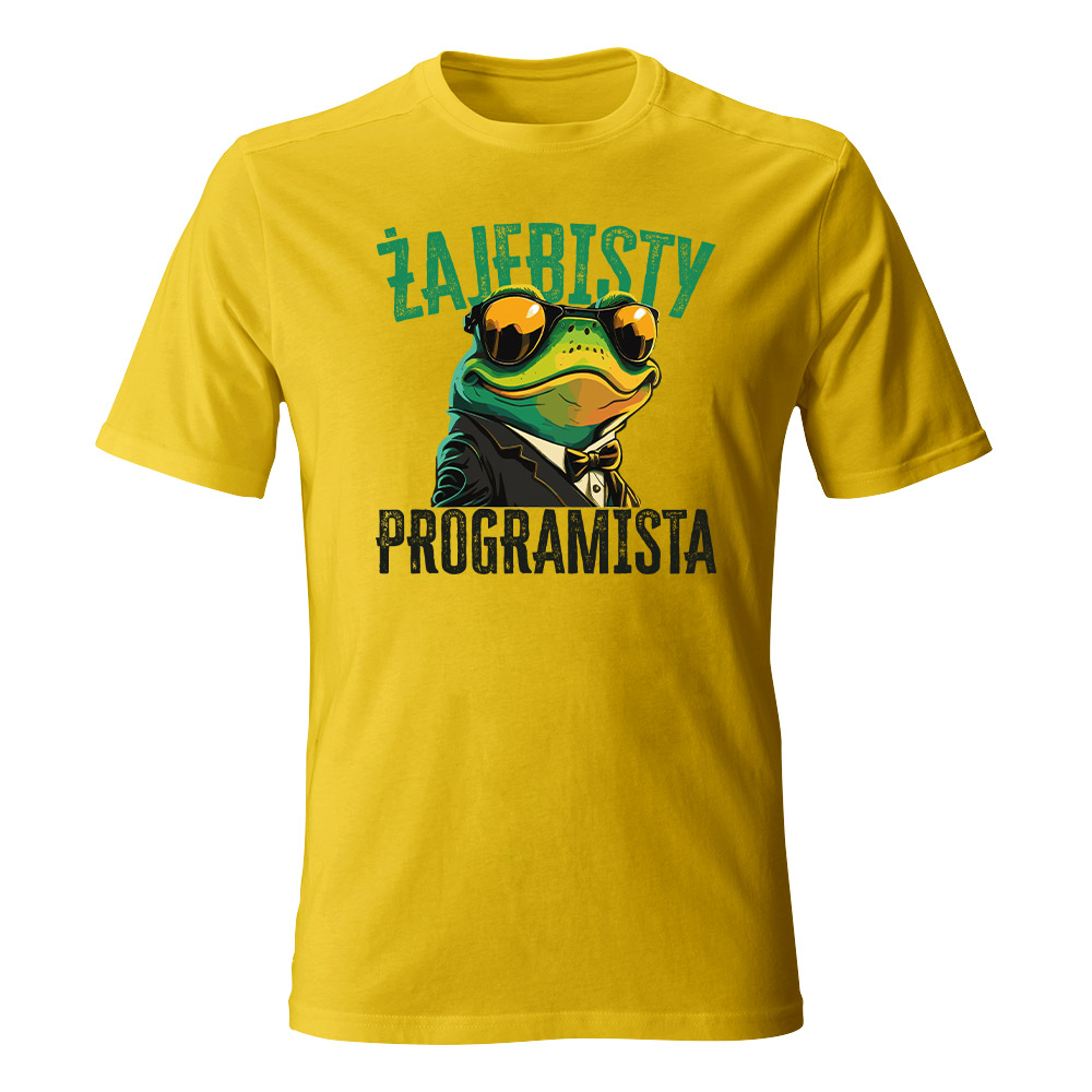 Koszulka męska Żajebisty programista 2, kolor żółty