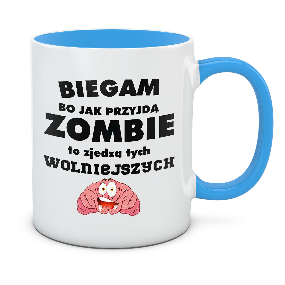 Kubek BIEGAM BO JAK PRZYJDĄ ZOMBIE