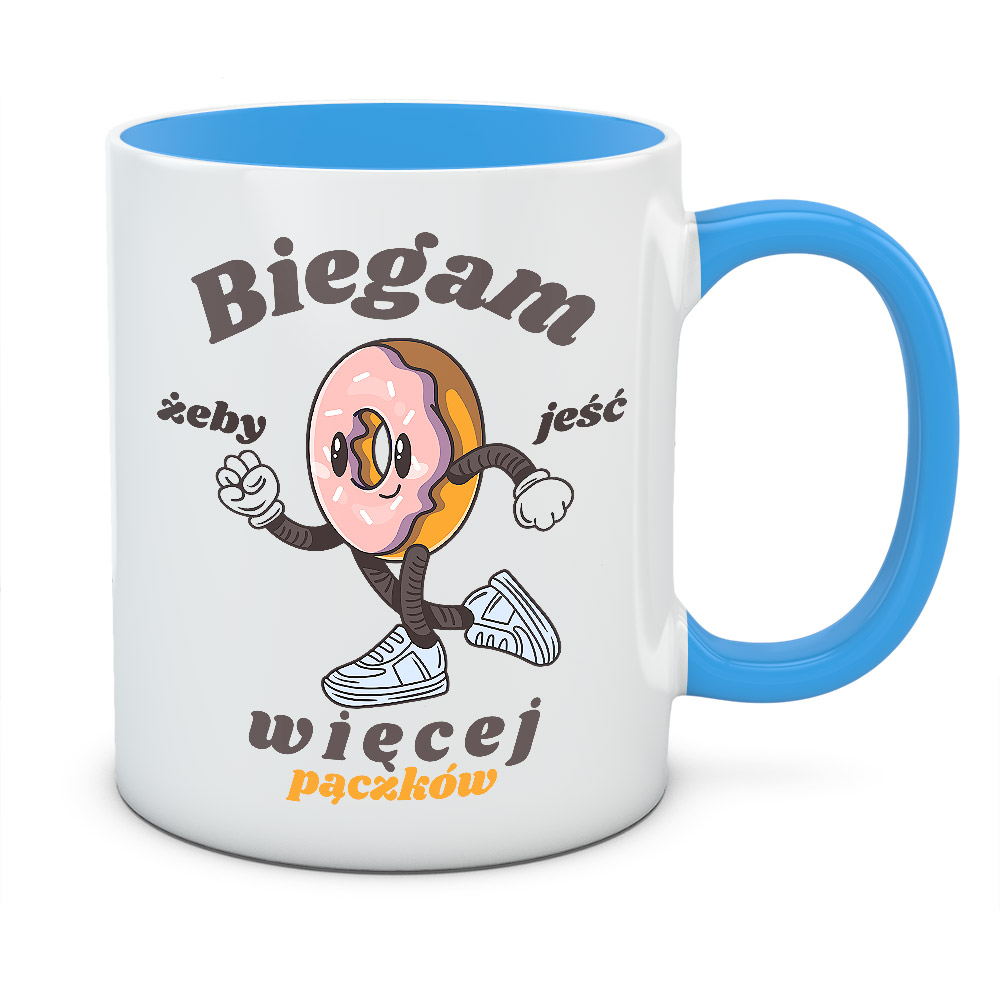Kubek BIEGAM ŻEBY JEŚĆ WIĘCEJ PĄCZKÓW