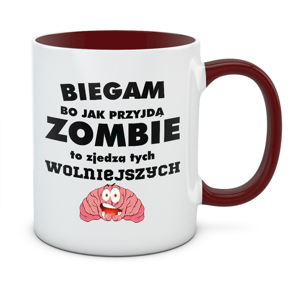Kubek BIEGAM BO JAK PRZYJDĄ ZOMBIE