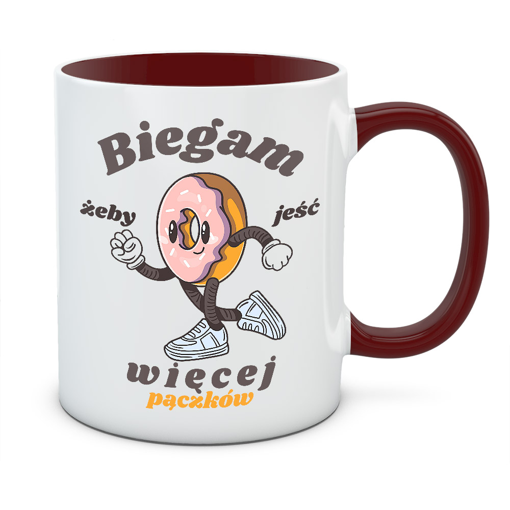 Kubek BIEGAM ŻEBY JEŚĆ WIĘCEJ PĄCZKÓW