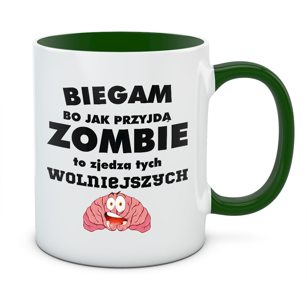 Kubek BIEGAM BO JAK PRZYJDĄ ZOMBIE