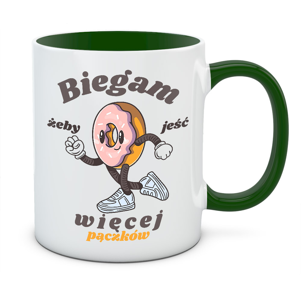 Kubek BIEGAM ŻEBY JEŚĆ WIĘCEJ PĄCZKÓW