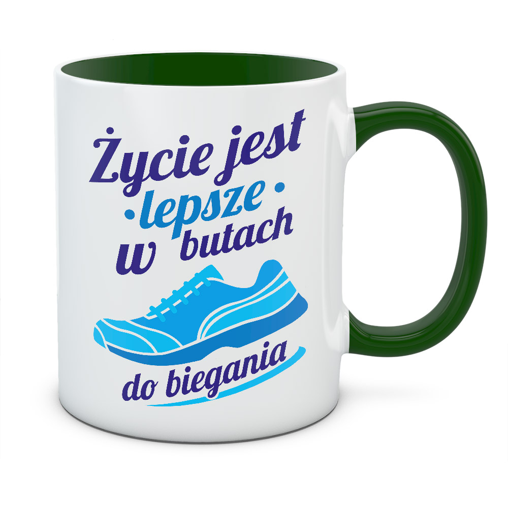 Kubek ŻYCIE JEST LEPSZE W BUTACH DO BIEGANIA