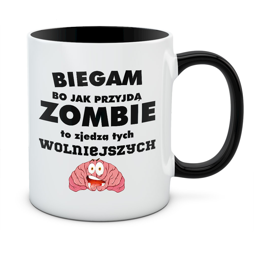 Kubek BIEGAM BO JAK PRZYJDĄ ZOMBIE