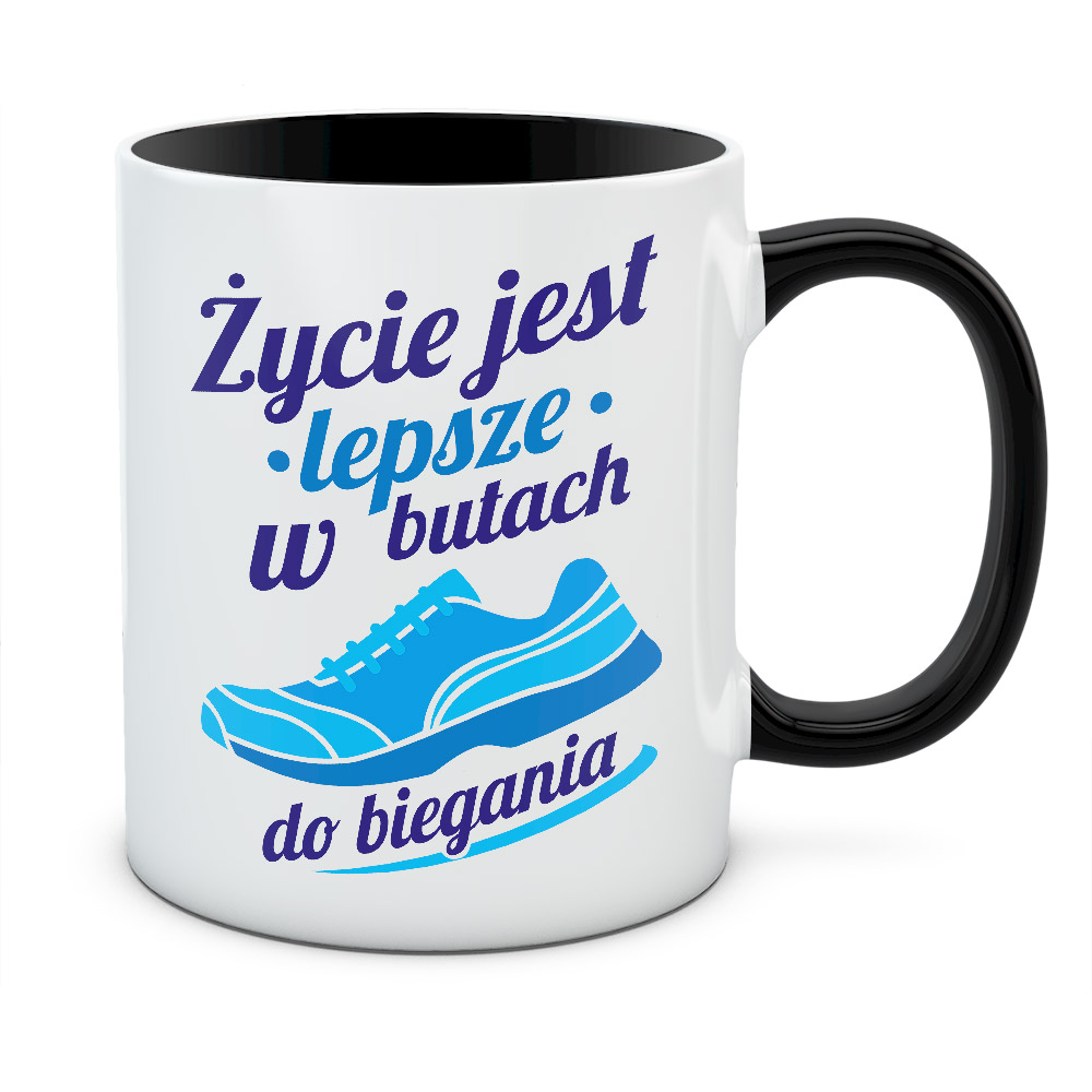 Kubek ŻYCIE JEST LEPSZE W BUTACH DO BIEGANIA