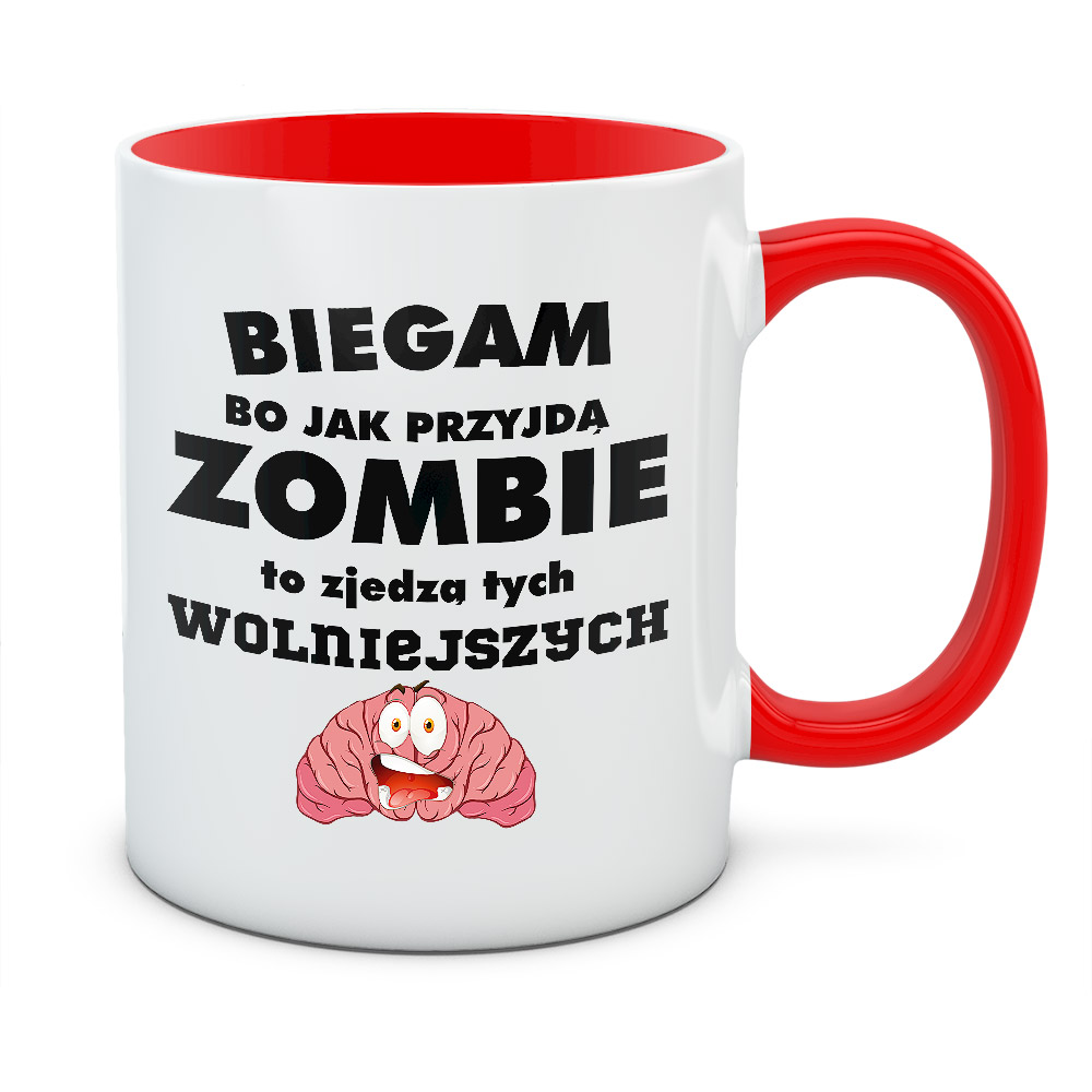 Kubek BIEGAM BO JAK PRZYJDĄ ZOMBIE