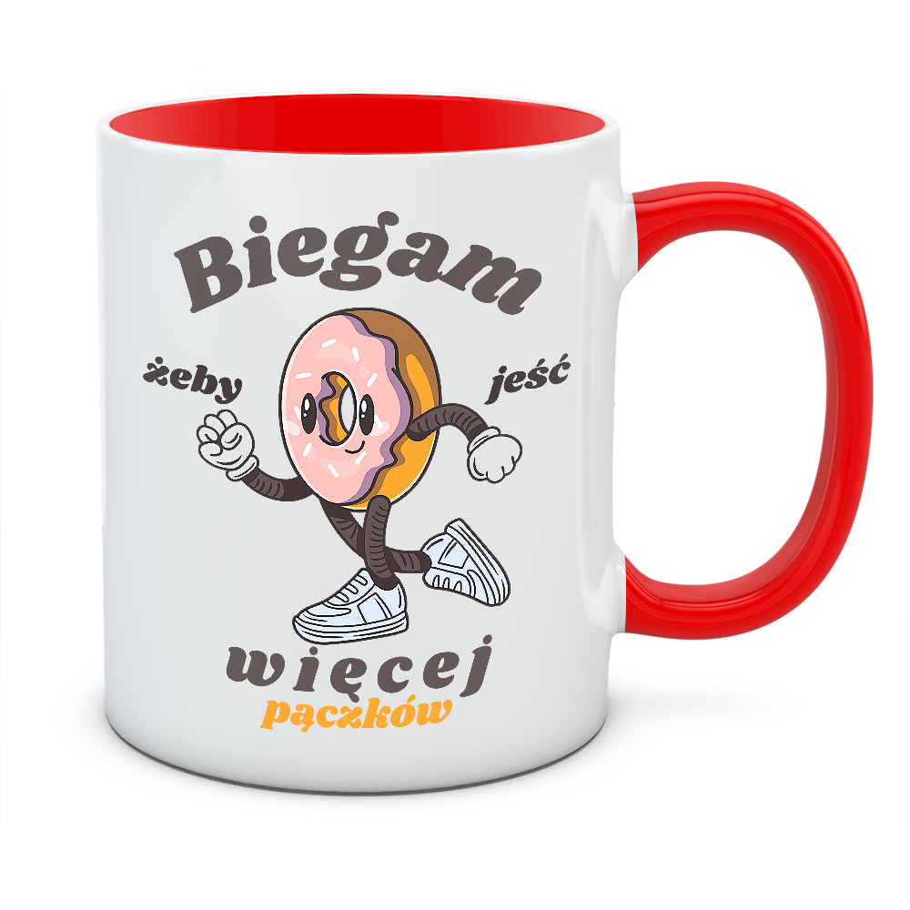 Kubek BIEGAM ŻEBY JEŚĆ WIĘCEJ PĄCZKÓW