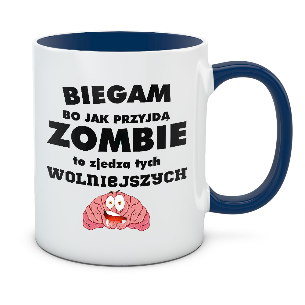 Kubek BIEGAM BO JAK PRZYJDĄ ZOMBIE