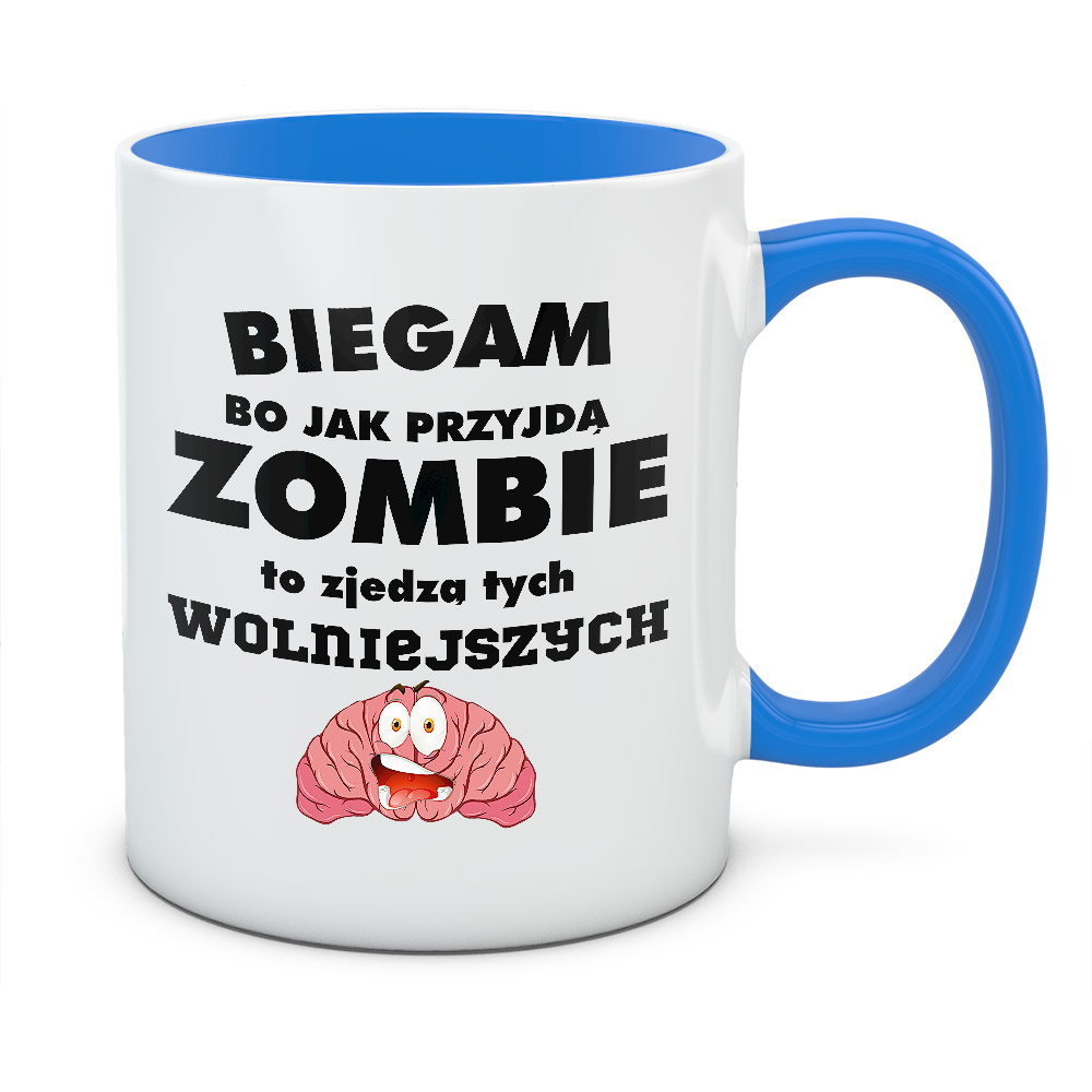 Kubek BIEGAM BO JAK PRZYJDĄ ZOMBIE