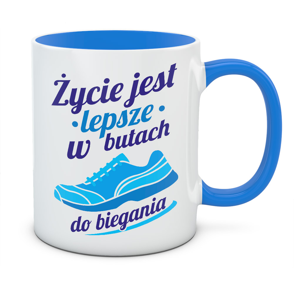 Kubek ŻYCIE JEST LEPSZE W BUTACH DO BIEGANIA
